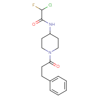 Chemical structure of 2-chloro-2-fluoro-N-[1-(3-phenylpropanoyl)piperidin-4-yl]acetamide - CSSB21332169837