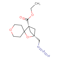Chemical structure of ethyl (1r,4r)-4-(azidomethyl)-3-oxaspiro[bicyclo[2.1.1]hexane-2,4'-oxane]-1-carboxylate - CSSB06446547077