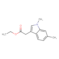 Chemical structure of ethyl 2-(1,6-dimethyl-1H-indol-3-yl)acetate - CSSB02150213794