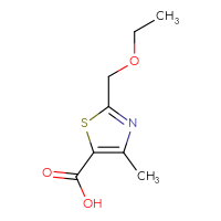 Chemical structure of 2-(ethoxymethyl)-4-methyl-1,3-thiazole-5-carboxylic acid - CSSB00012322907
