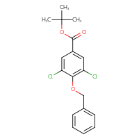 Chemical structure of tert-butyl 4-(benzyloxy)-3,5-dichlorobenzoate - CSSB02498854094