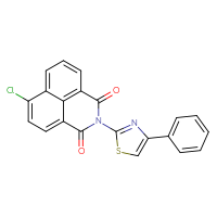 Chemical structure of 8-chloro-3-(4-phenyl-1,3-thiazol-2-yl)-3-azatricyclo[7.3.1.0⁵,¹³]trideca-1(13),5,7,9,11-pentaene-2,4-dione - CSSB00121688001