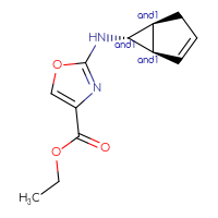 Chemical structure of rac-ethyl 2-{[(1R,5S,6R)-bicyclo[3.1.0]hex-2-en-6-yl]amino}-1,3-oxazole-4-carboxylate - CSSB21495898833