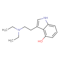 Chemical structure of 3-[2-(diethylamino)ethyl]-1H-indol-4-ol (C14H20N2O) - CSSB00016987265
