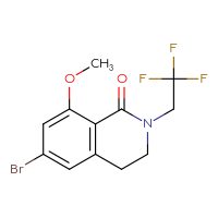 Chemical structure of 6-bromo-8-methoxy-2-(2,2,2-trifluoroethyl)-1,2,3,4-tetrahydroisoquinolin-1-one - CSSB20561580038