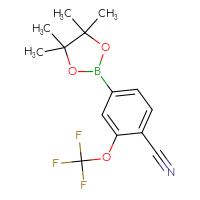 Chemical structure of 4-(4,4,5,5-tetramethyl-1,3,2-dioxaborolan-2-yl)-2-(trifluoromethoxy)benzonitrile - CSSB00010056516