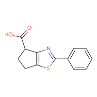 Chemical structure of 2-phenyl-4H,5H,6H-cyclopenta[d][1,3]thiazole-4-carboxylic acid - CSSB00006010513