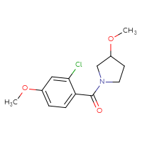 Chemical structure of 1-(2-chloro-4-methoxybenzoyl)-3-methoxypyrrolidine - CSSB00958990470