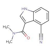 Chemical structure of 4-cyano-N,N-dimethyl-1H-indole-3-carboxamide - CSSB00011009083