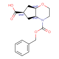 Chemical structure of rac-(4aR,6S,7aS)-4-[(benzyloxy)carbonyl]-octahydrocyclopenta[b][1,4]oxazine-6-carboxylic acid - CSSB20620679998