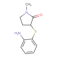 Chemical structure of 3-[(2-aminophenyl)sulfanyl]-1-methylpyrrolidin-2-one - CSSB00000731808