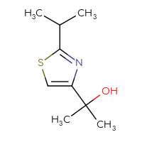 Chemical structure of 2-[2-(propan-2-yl)-1,3-thiazol-4-yl]propan-2-ol - CSSB00021267545