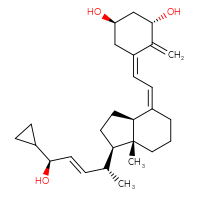 Chemical structure of (1R,3S,5Z)-5-{2-[(1R,3aS,4Z,7aR)-1-[(2R,3E,5S)-5-cyclopropyl-5-hydroxypent-3-en-2-yl]-7a-methyl-octahydro-1H-inden-4-ylidene]ethylidene}-4-methylidenecyclohexane-1,3-diol - CSSB00159246286