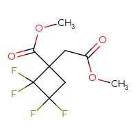 Chemical structure of methyl 2,2,3,3-tetrafluoro-1-(2-methoxy-2-oxoethyl)cyclobutane-1-carboxylate - CSSB21414522753