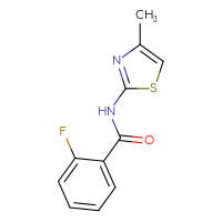 Chemical structure of 2-fluoro-N-(4-methyl-1,3-thiazol-2-yl)benzamide - CSSB00000155568