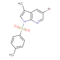 Chemical structure of 5-bromo-3-methyl-1-(4-methylbenzenesulfonyl)-1H-pyrrolo[2,3-b]pyridine - CSSB21332060760
