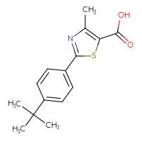 Chemical structure of 2-(4-tert-butylphenyl)-4-methyl-1,3-thiazole-5-carboxylic acid - CSSB00000536950