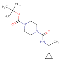 Chemical structure of tert-butyl 4-[(1-cyclopropylethyl)carbamoyl]piperazine-1-carboxylate - CSSB02059322748
