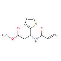 Chemical structure of methyl (3R)-3-(prop-2-enamido)-3-(thiophen-2-yl)propanoate - CSSB21332164886