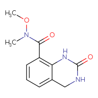 Chemical structure of N-methoxy-N-methyl-2-oxo-1,2,3,4-tetrahydroquinazoline-8-carboxamide - CSSB21151591051