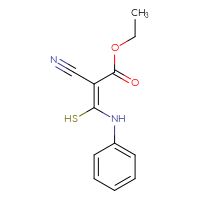 Chemical structure of ethyl (2E)-2-cyano-3-(phenylamino)-3-sulfanylprop-2-enoate - CSSB00015241183