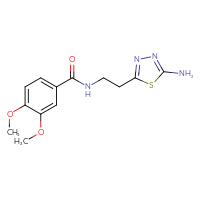 Chemical structure of N-[2-(5-amino-1,3,4-thiadiazol-2-yl)ethyl]-3,4-dimethoxybenzamide - CSSB00020597401