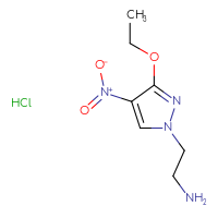 Chemical structure of 2-(3-ethoxy-4-nitro-1H-pyrazol-1-yl)ethan-1-amine hydrochloride - CSSB00025717938