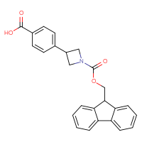 Chemical structure of 4-(1-{[(9H-fluoren-9-yl)methoxy]carbonyl}azetidin-3-yl)benzoic acid - CSSB02127208108