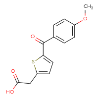 Chemical structure of 2-[5-(4-methoxybenzoyl)thiophen-2-yl]acetic acid - CSSB00025737880
