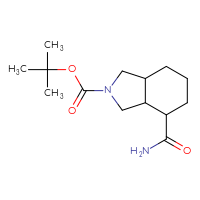 Chemical structure of tert-butyl 4-carbamoyl-octahydro-1H-isoindole-2-carboxylate - CSSB09895012282