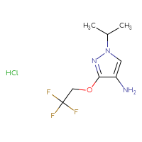 Chemical structure of 1-(propan-2-yl)-3-(2,2,2-trifluoroethoxy)-1H-pyrazol-4-amine hydrochloride - CSSB00025719074