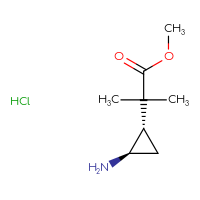 Chemical structure of methyl 2-[(1S,2R)-2-aminocyclopropyl]-2-methylpropanoate hydrochloride - CSSB20621799039
