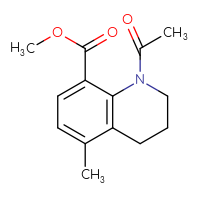 Chemical structure of methyl 1-acetyl-5-methyl-1,2,3,4-tetrahydroquinoline-8-carboxylate - CSSB02000679192