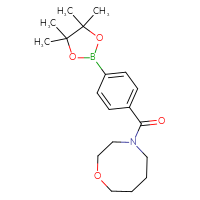 Chemical structure of 4-[4-(4,4,5,5-tetramethyl-1,3,2-dioxaborolan-2-yl)benzoyl]-1,4-oxazocane - CSSB14973663629