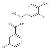 Chemical structure of 3-bromo-N-[1-(3-fluoro-4-methylphenyl)ethyl]benzamide - CSSB00044904817
