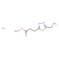 Chemical structure of methyl 3-[5-(aminomethyl)-1,3,4-thiadiazol-2-yl]propanoate hydrochloride - CSSB20963516946