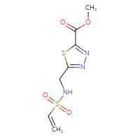 Chemical structure of methyl 5-(ethenesulfonamidomethyl)-1,3,4-thiadiazole-2-carboxylate - CSSB21332103242