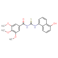 Chemical structure of 1-(5-hydroxynaphthalen-1-yl)-3-(3,4,5-trimethoxybenzoyl)thiourea - CSSB00121593013