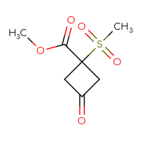 Chemical structure of methyl 1-methanesulfonyl-3-oxocyclobutane-1-carboxylate - CSSB00020785409