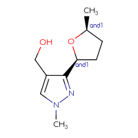 Chemical structure of rac-{1-methyl-3-[(2R,5R)-5-methyloxolan-2-yl]-1H-pyrazol-4-yl}methanol - CSSB20620667982