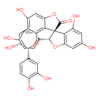 Chemical structure of (2R,3R,11'R,12'R)-12'-(3,4-dihydroxyphenyl)-4,6,8',11'-tetrahydroxy-2-(4-hydroxyphenyl)-2H-5',13'-dioxaspiro[1-benzofuran-3,3'-tricyclo[7.4.0.0²,⁶]tridecane]-1',6',8'-trien-4'-one - CSSB09881015657