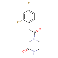 Chemical structure of 4-[2-(2,4-difluorophenyl)acetyl]piperazin-2-one - CSSB00008476116