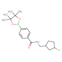Chemical structure of N-[(3-fluorocyclopentyl)methyl]-4-(4,4,5,5-tetramethyl-1,3,2-dioxaborolan-2-yl)benzamide - CSSB02533509940