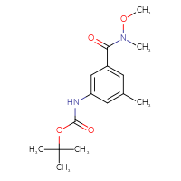 Chemical structure of tert-butyl N-{3-[methoxy(methyl)carbamoyl]-5-methylphenyl}carbamate - CSSB20562283660