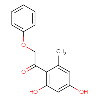 Chemical structure of 1-(2,4-dihydroxy-6-methylphenyl)-2-phenoxyethan-1-one - CSSB06744508453