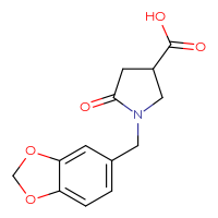 Chemical structure of 1-[(2H-1,3-benzodioxol-5-yl)methyl]-5-oxopyrrolidine-3-carboxylic acid - CSSB00003142021