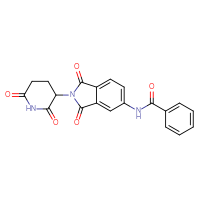 Chemical structure of N-[2-(2,6-dioxopiperidin-3-yl)-1,3-dioxo-2,3-dihydro-1H-isoindol-5-yl]benzamide - CSSB06492152982