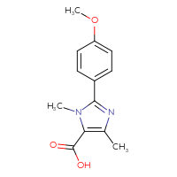 Chemical structure of 2-(4-methoxyphenyl)-1,4-dimethyl-1H-imidazole-5-carboxylic acid - CSSB02169558104
