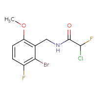Chemical structure of N-[(2-bromo-3-fluoro-6-methoxyphenyl)methyl]-2-chloro-2-fluoroacetamide - CSSB21332119634