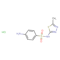 Chemical structure of 4-amino-N-(5-methyl-1,3,4-thiadiazol-2-yl)benzene-1-sulfonamide hydrochloride - CSSB00161156416
